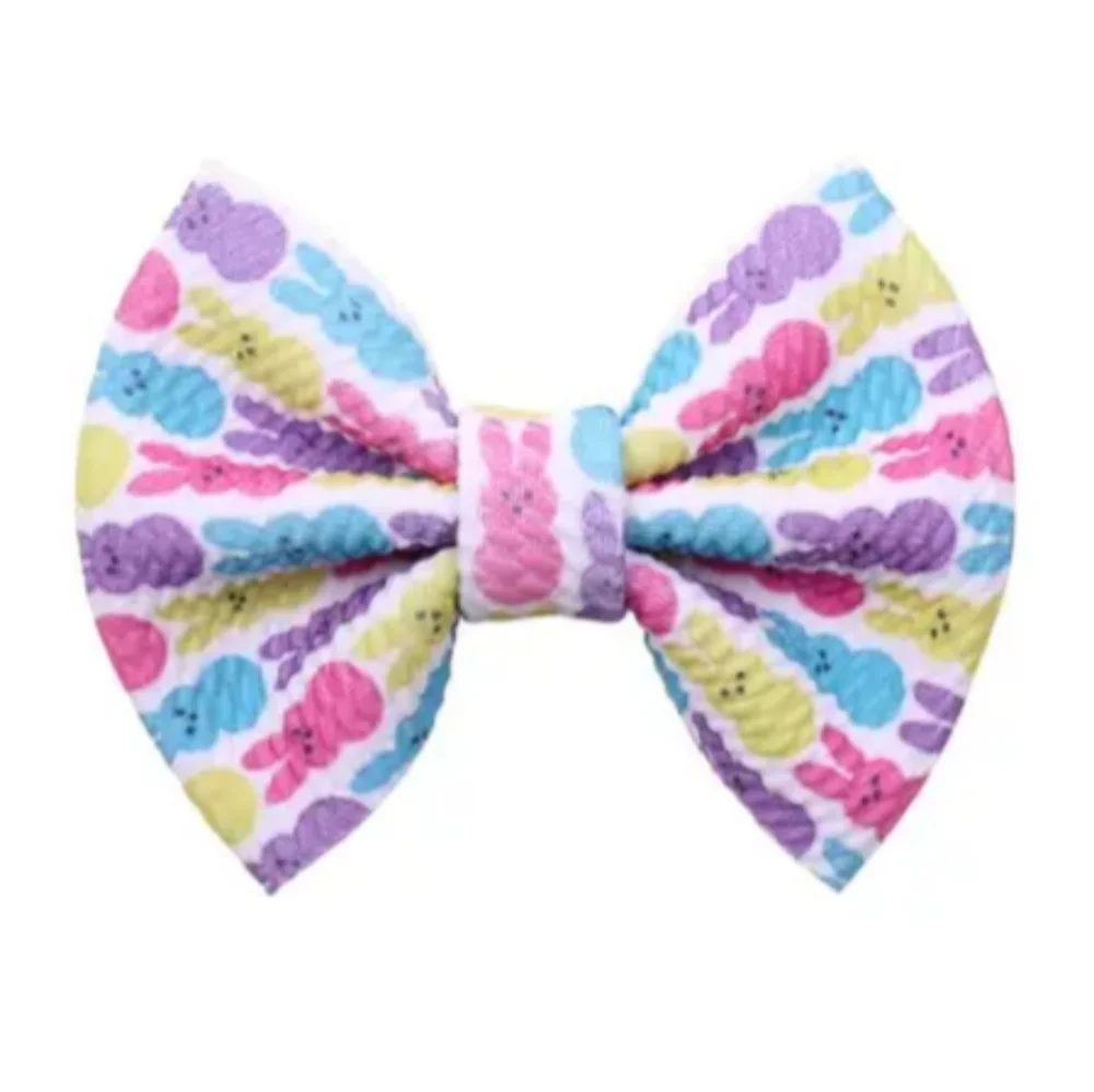 Easter Bunny Peeps Girls Hair Bow Clip 4 Inches